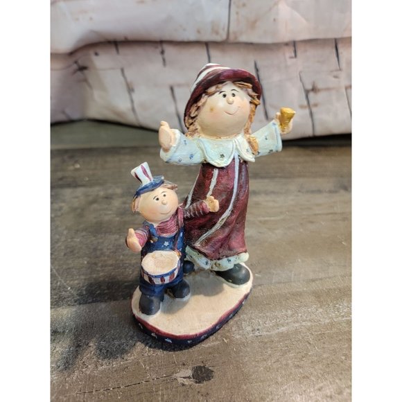 Boy girl Drummer July 4th American flag USA figure decor 2009 - Picture 2 of 4